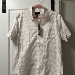 Banana Republic Men's White Striped Shirt